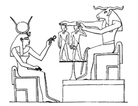 Khnum creating a person and his ka